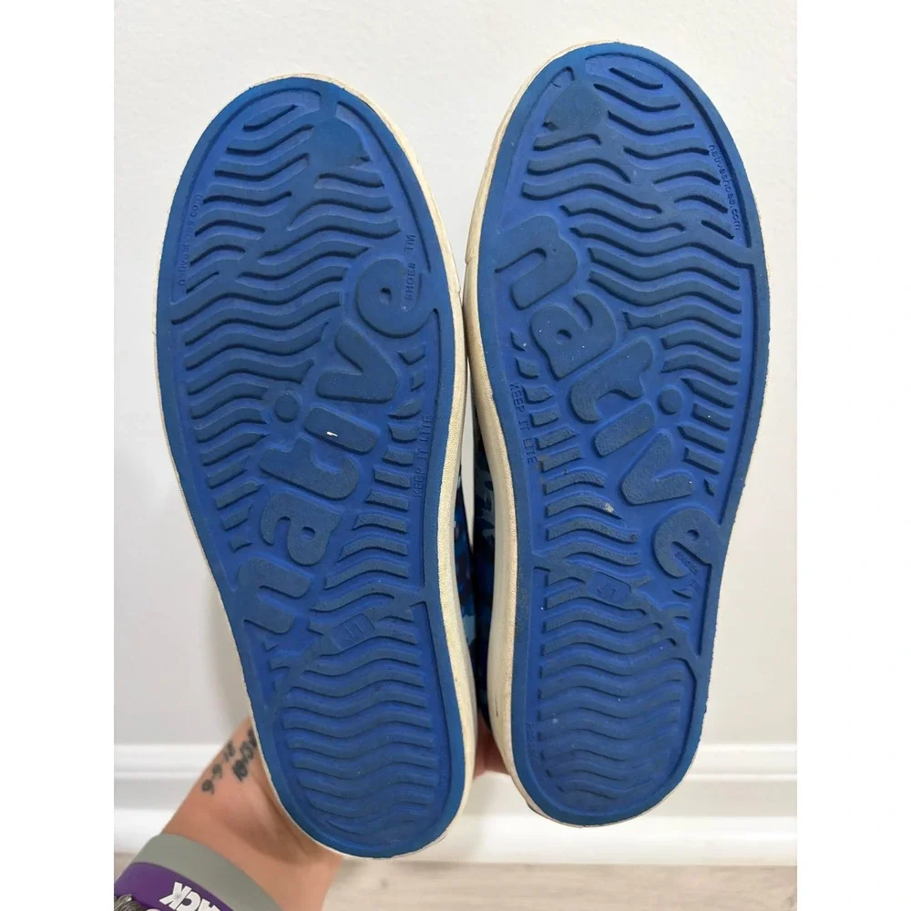 Native Jefferson Kids Blue Camo Slip On Water Shoes Sneakers J1 Boys Girls